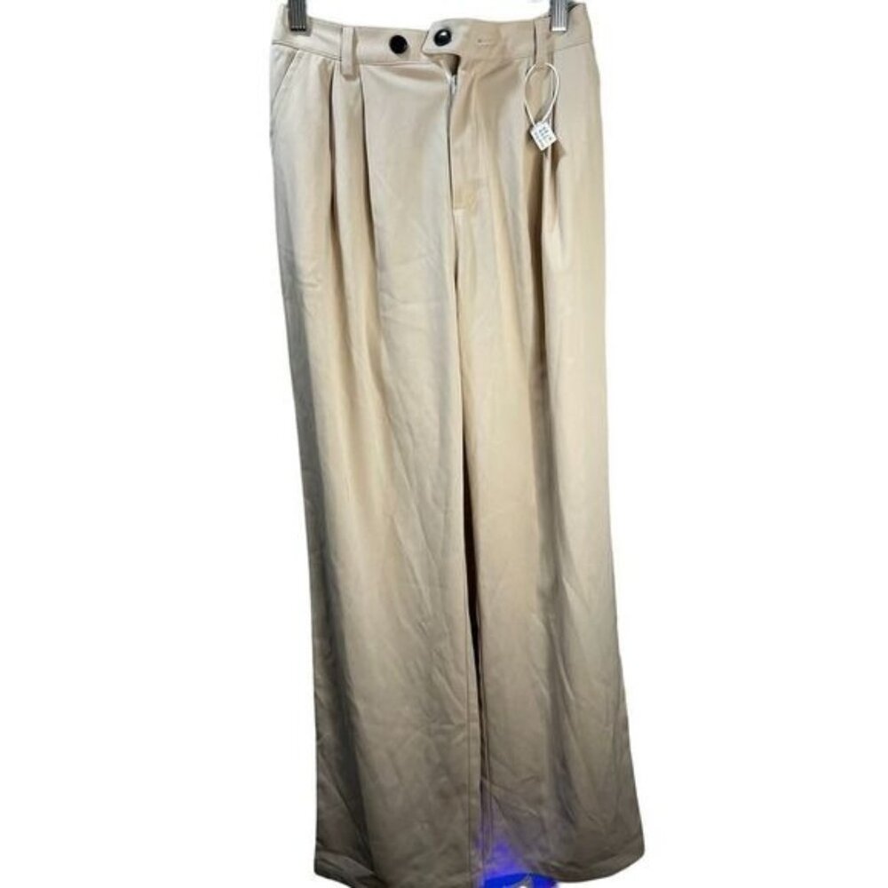 High-Rise Straight Wide-Leg‎ Pants Medium NWT